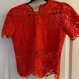 Red Lace crop top - excellent condition
